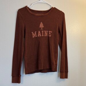 American Eagle Outfitters Brown Long Sleeve Top